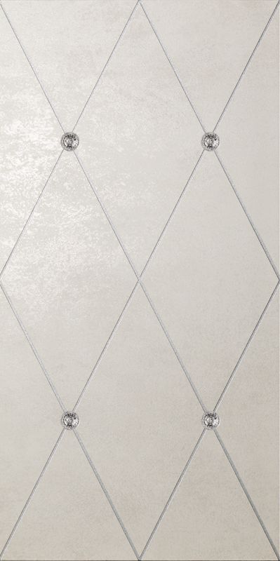  PETRACERS AD MAIORA Decoro Rhombus Platino su Beige, Fregio (4pz) Platino 50x100 