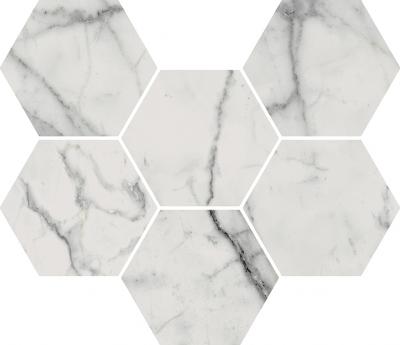 Напольная плитка ITALON Charme Evo Floor Statuario Mosaico Hexagon 