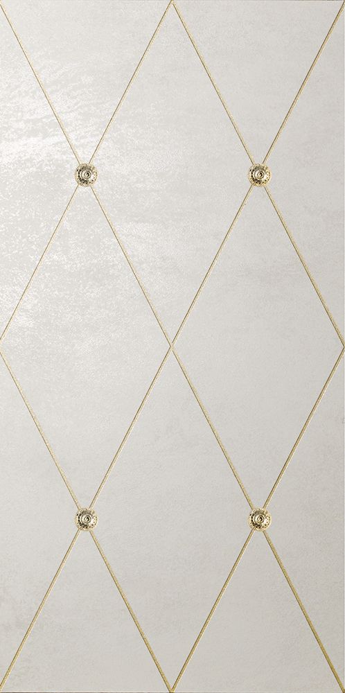  PETRACERS AD MAIORA Decoro Rhombus-Fregio (4pz)-Oro-Beige with Swarowsky 50x100 
