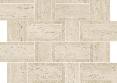  ATLAS CONCORDE MARVEL TRAVERTINE Pearl Mosaico Basketweave 35x47 