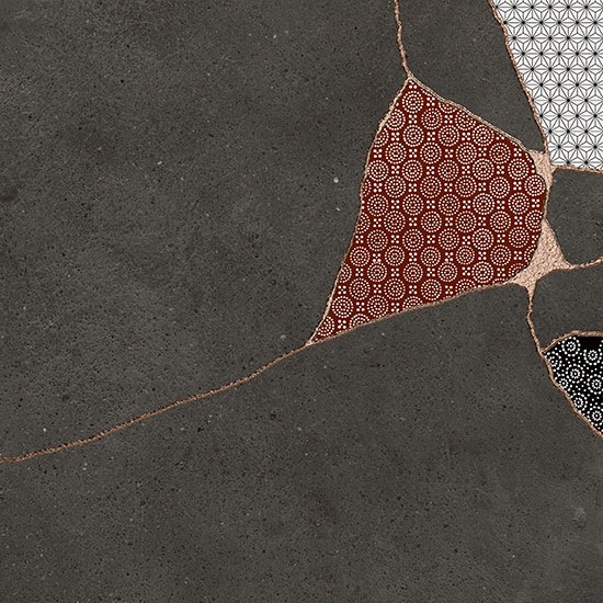 Керамогранит FIORANESE Kintsugi Japan-Hibi Darkness матовая 60.4x60.4 KTJ600R
