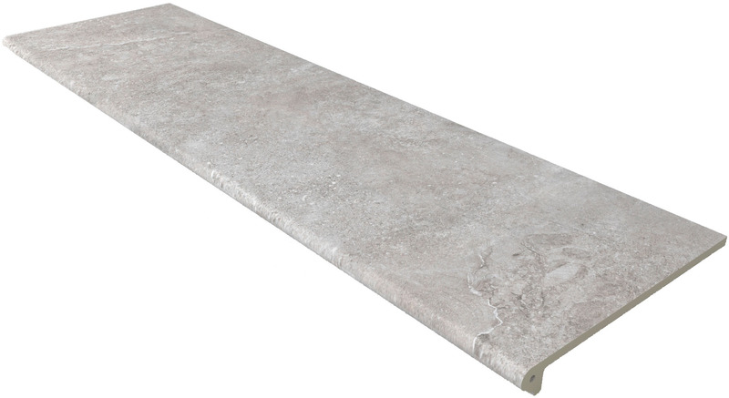 GRES ARAGON PETRA Peldaño Redondo 120 Petra Gris Liso 30x120, артикул 970448 — gra-nit.ru