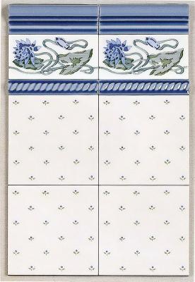 Напольная плитка ADEX MODERNISTA DECORADO MIMOSA PB AZUL C/C B 15x15 