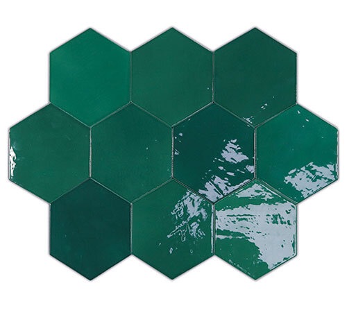 Настенная плитка WOW ZELLIGE HEXA Керамическая плитка WOW Zellige Hexa Emerald 10.8x12.4 122086 