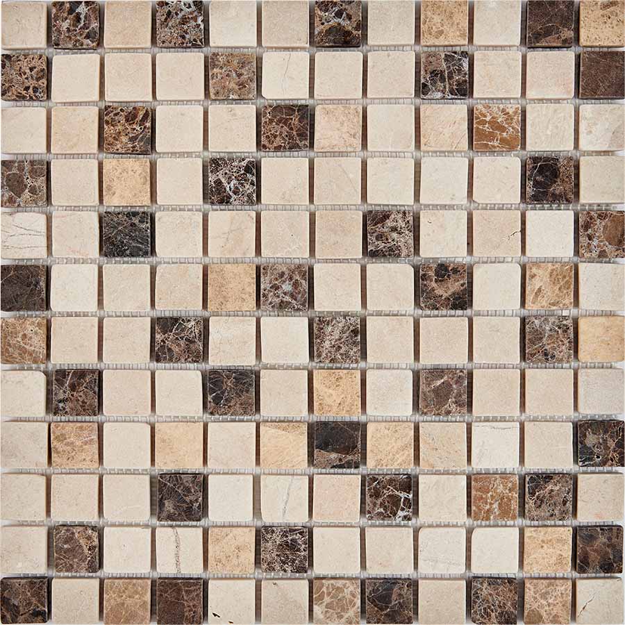 Мозаика Pixel Emperador Dark, light, Crema Nova матовая 30.5x30.5 PIX 272