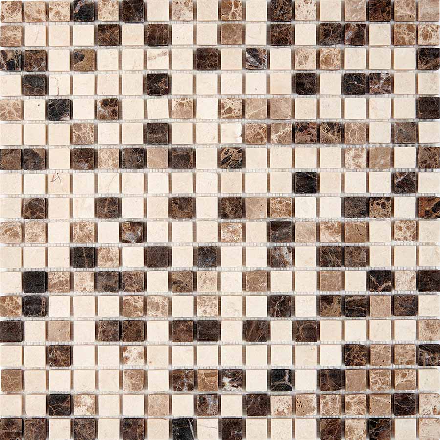 Мозаика Pixel Emperador Dark, light, Crema Nova матовая 30.5x30.5 PIX 271