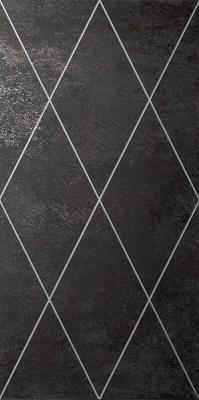 Decoro Rhombus Platino su Nero 50x100
