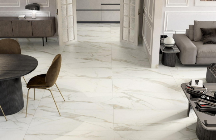 Керамическая плитка PAMESA CALACATA GOLD в интерьере 1
