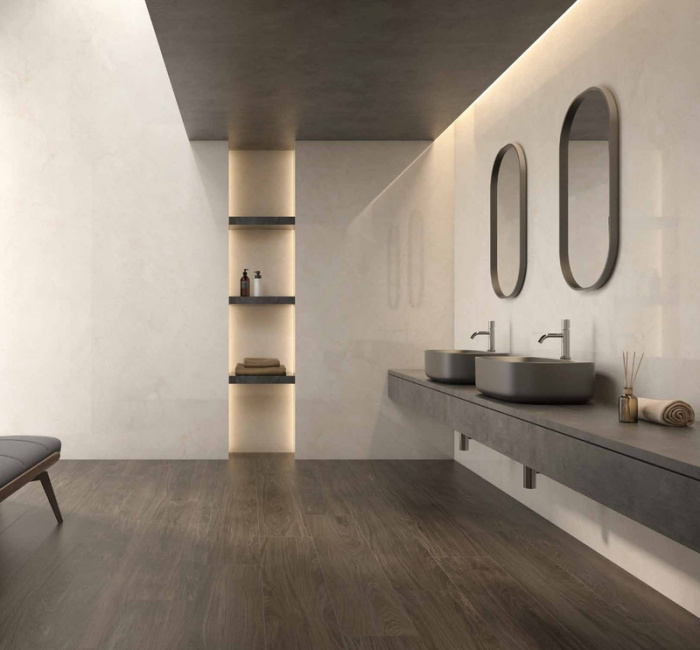 Керамическая плитка PAMESA CREMA MARFIL в интерьере 02