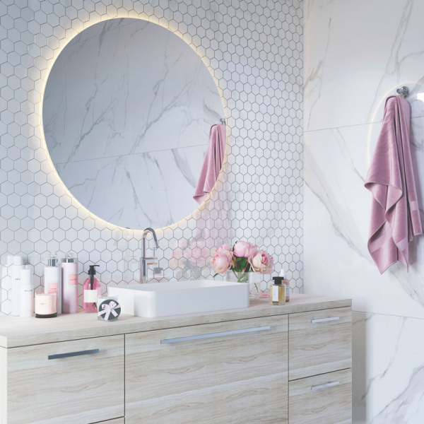 Напольная плитка STARMOSAIC Geometry Hexagon small White Glossy 51х57 