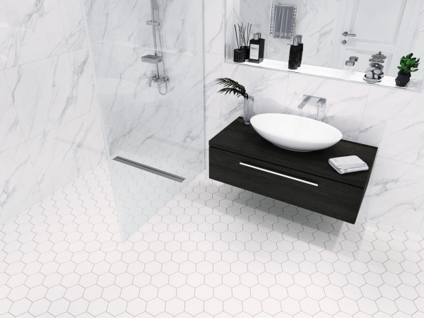 Напольная плитка STARMOSAIC Non-Slip Hexagon Big White Antislip 95x110 