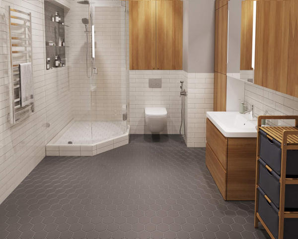 Напольная плитка STARMOSAIC Geometry Hexagon Big Grey Matt 95x110 