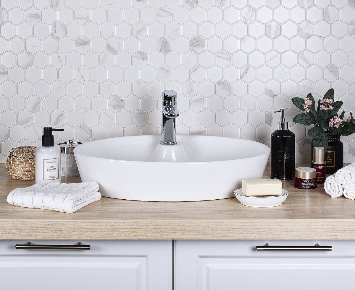 Напольная плитка STARMOSAIC Geometry Hexagon Small Carrara Matt 51x59 