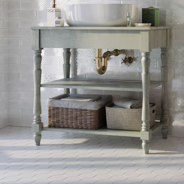 Напольная плитка STARMOSAIC Geometry Hexagon Big White Matt 95x110 