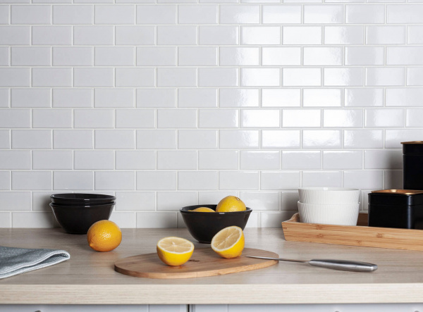 Напольная плитка STARMOSAIC Brick and Metro Brick White Glossy 45x95 