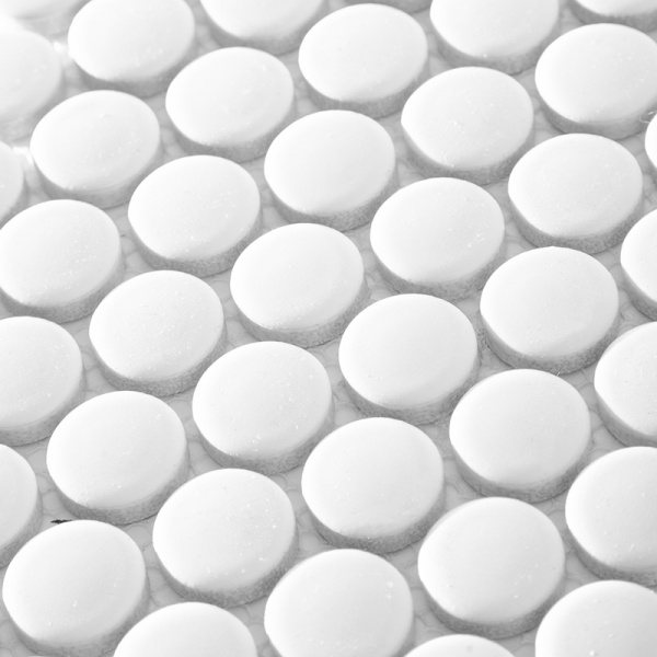 Напольная плитка STARMOSAIC Shapes Penny Round White Matt D19 