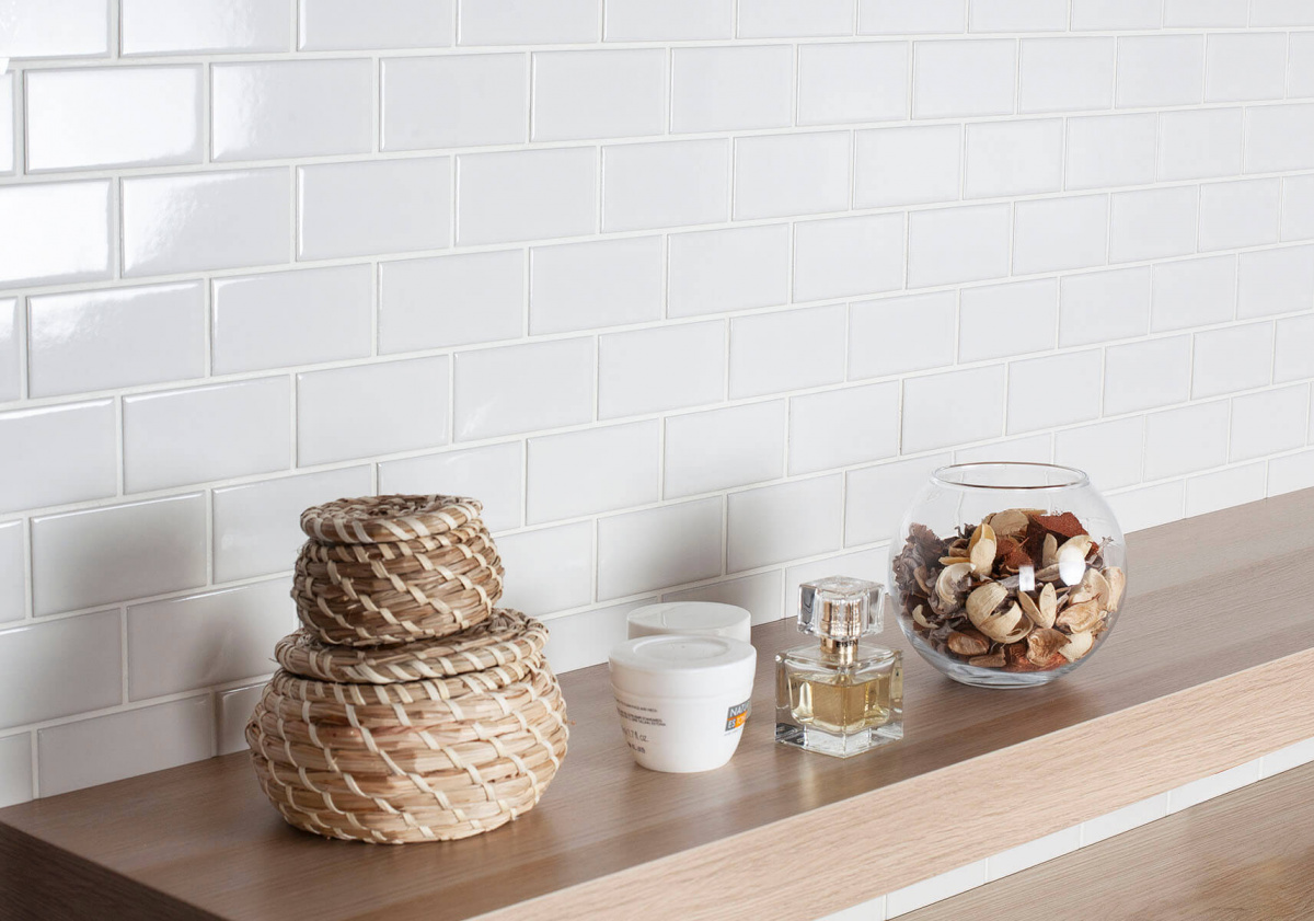Напольная плитка STARMOSAIC Brick and Metro Brick White Glossy 45x95 
