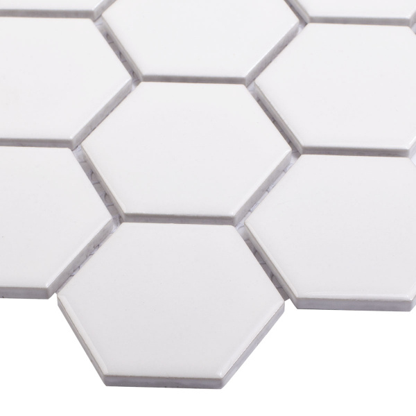 Напольная плитка STARMOSAIC Geometry Hexagon small White Glossy 51х57 