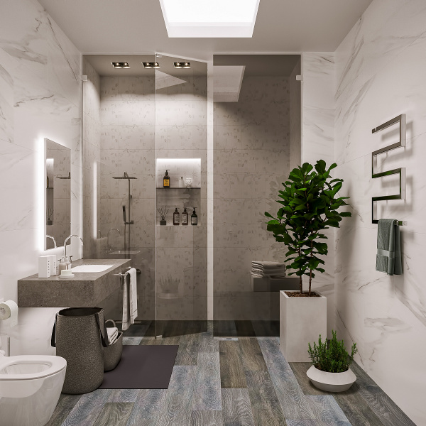  Absolut Gres CARRARA White gloss 600x600 