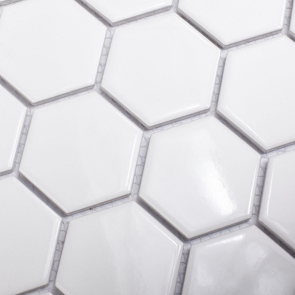 Напольная плитка STARMOSAIC Geometry Hexagon small White Glossy 51х57 