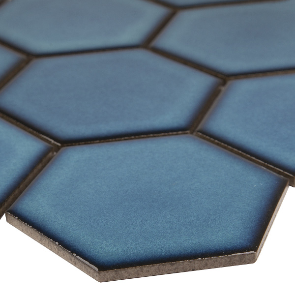 Напольная плитка STARMOSAIC Geometry Hexagon big Deep Blue Glossy 95х110 