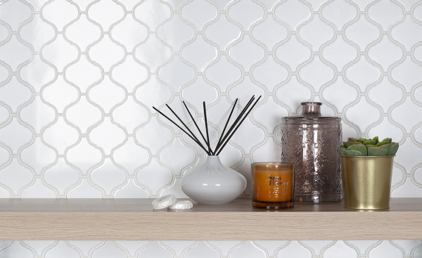 Напольная плитка STARMOSAIC Shapes Latern White Glossy 74х78 