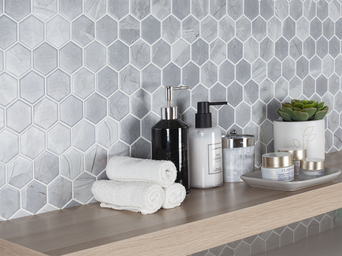 Напольная плитка STARMOSAIC Geometry Hexagon Small Marble Grey Matt 51x59 