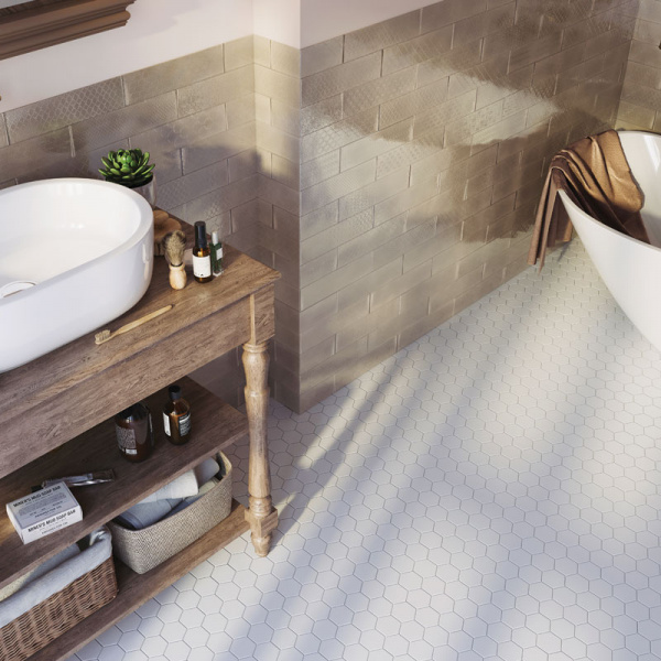 Напольная плитка STARMOSAIC Geometry Hexagon small White Matt 51x57 