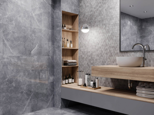 Напольная плитка STARMOSAIC Geometry Hexagon Small Marble Grey Matt 51x59 