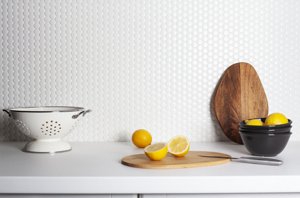 Напольная плитка STARMOSAIC Shapes Penny Round White Matt D19 