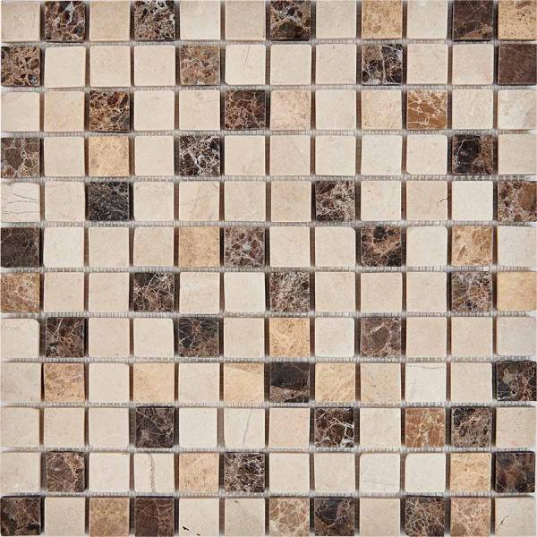 Мозаика Pixel Emperador Dark, light, Crema Nova матовая 30.5x30.5 PIX 272