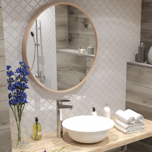 Напольная плитка STARMOSAIC Shapes Latern White Glossy 74х78 