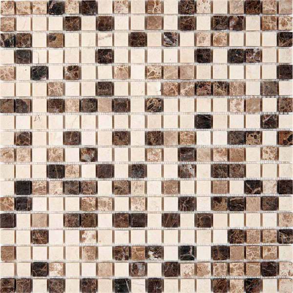 Мозаика Pixel Emperador Dark, light, Crema Nova матовая 30.5x30.5 PIX 271