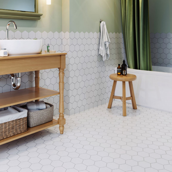 Напольная плитка STARMOSAIC Geometry Hexagon Big White Matt 95x110 