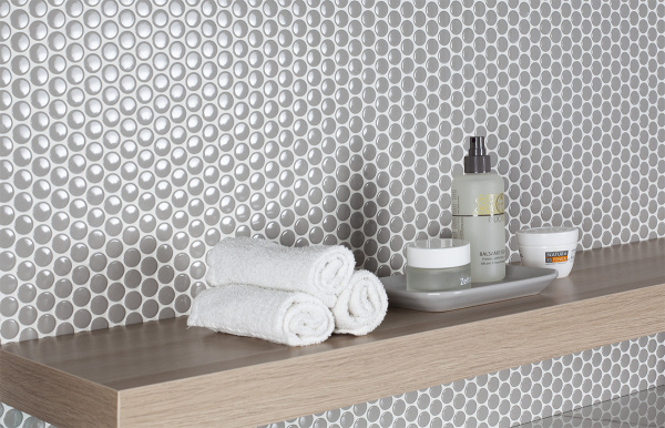 Напольная плитка STARMOSAIC Shapes Penny Round Grey Glossy D19 