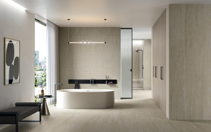 Керамическая плитка Atlas Concorde MARVEL TRAVERTINE в интерьере 2
