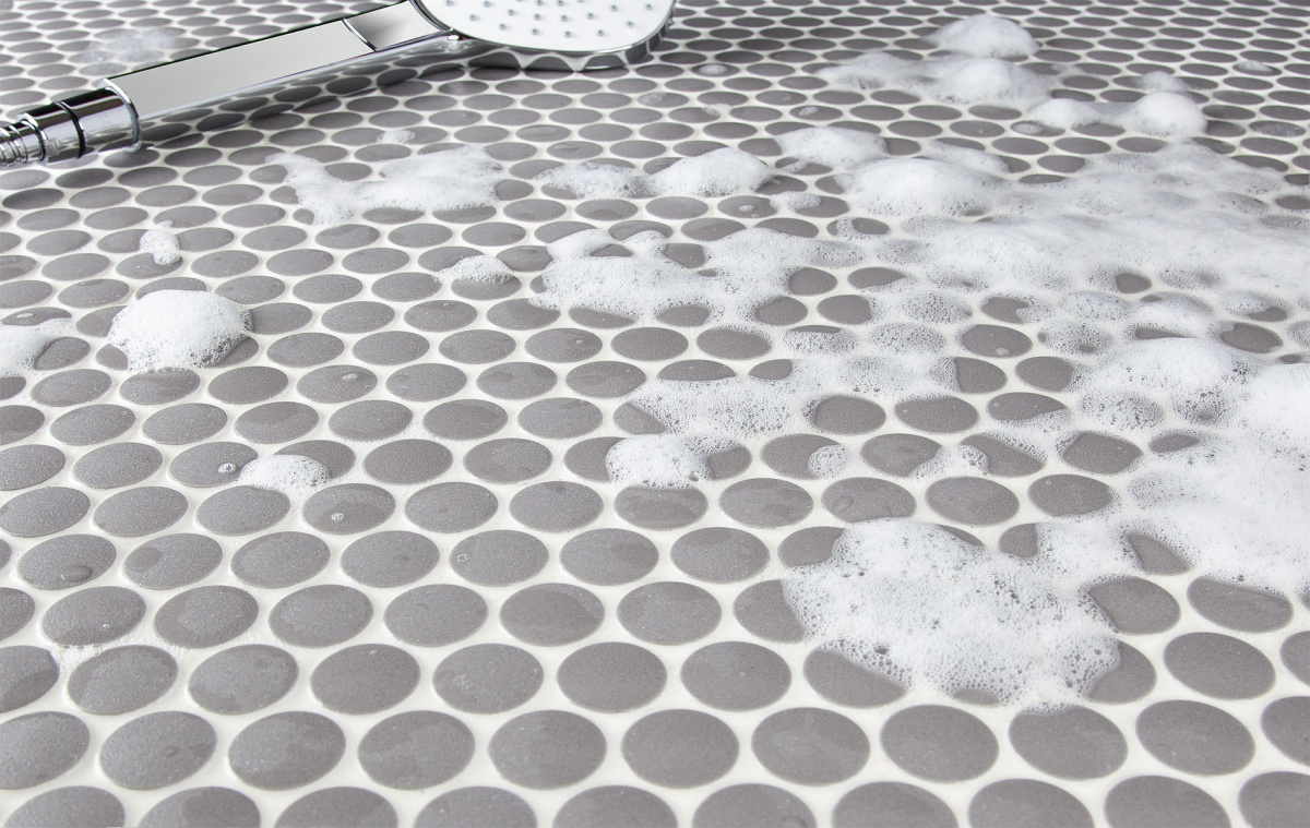 Напольная плитка STARMOSAIC Non-Slip Penny Round Dark Grey Antislip D19 