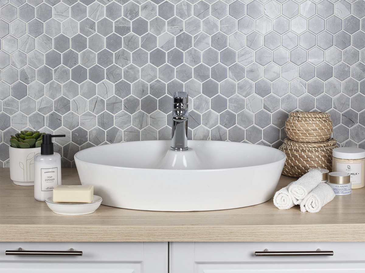 Напольная плитка STARMOSAIC Geometry Hexagon Small Marble Grey Matt 51x59 