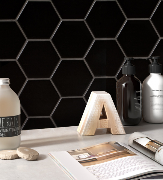 Напольная плитка STARMOSAIC Geometry Hexagon Big Black Matt 95x110 