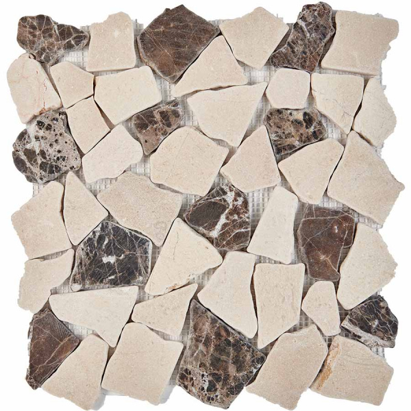 Мозаика Pixel Cream marfil, Dark Imperador матовая 30.5x30.5 PIX 262